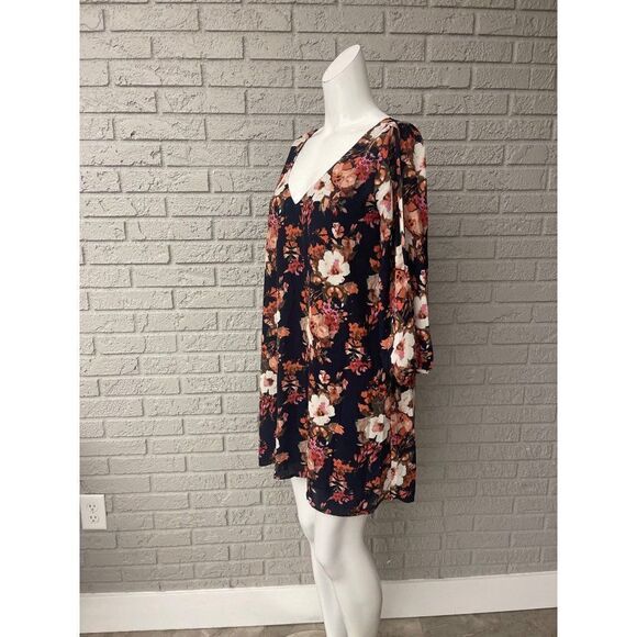 Lulu’s Floral Split Sleeve Mini Dress Size M - Picture 5 of 10